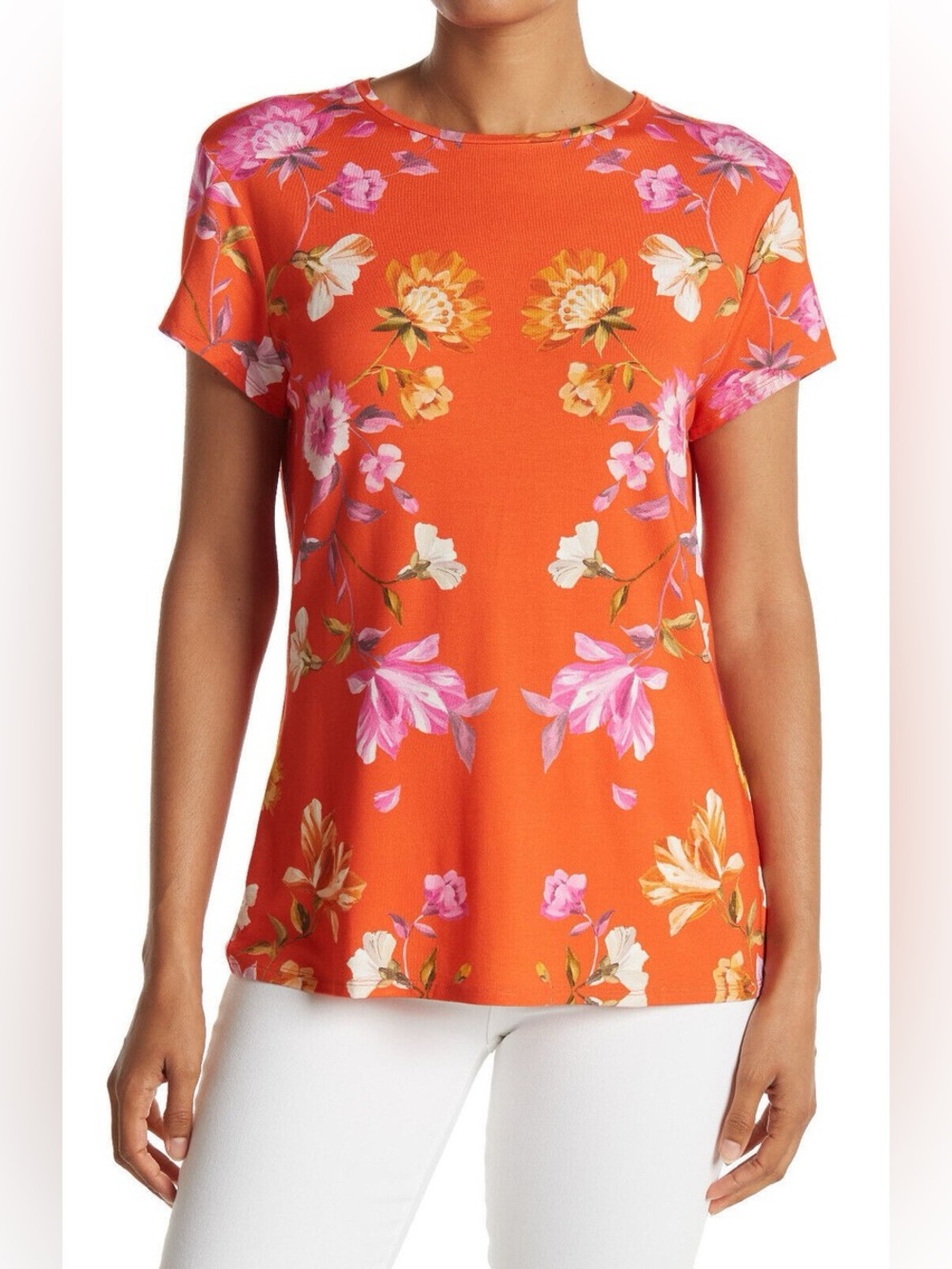 Ted Baker London Floral Print Short Sleeve Top Size 2 / US 6